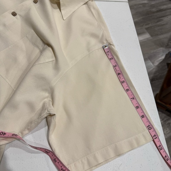 Caribbean Silk Blend Shirt Ivory Cocktail Embroidery Hawaiian Beach Men’s XXL - Picture 6 of 13
